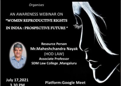 Webinar on Awareness on Women Reproductive Rights in India
