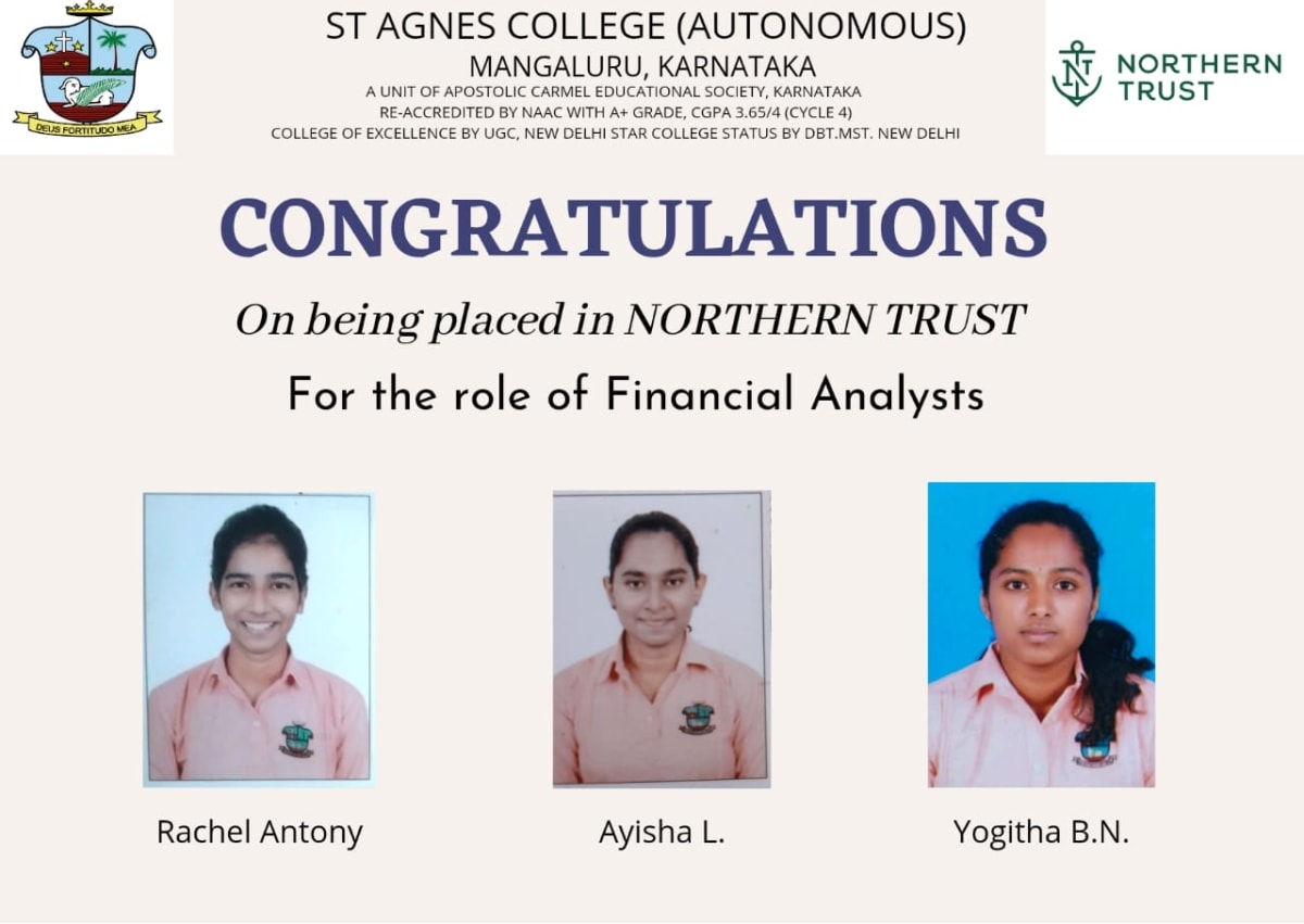 Placed in Northern Trust for the role of Financial Analysts Placed in Northern Trust for the role of Financial Analysts