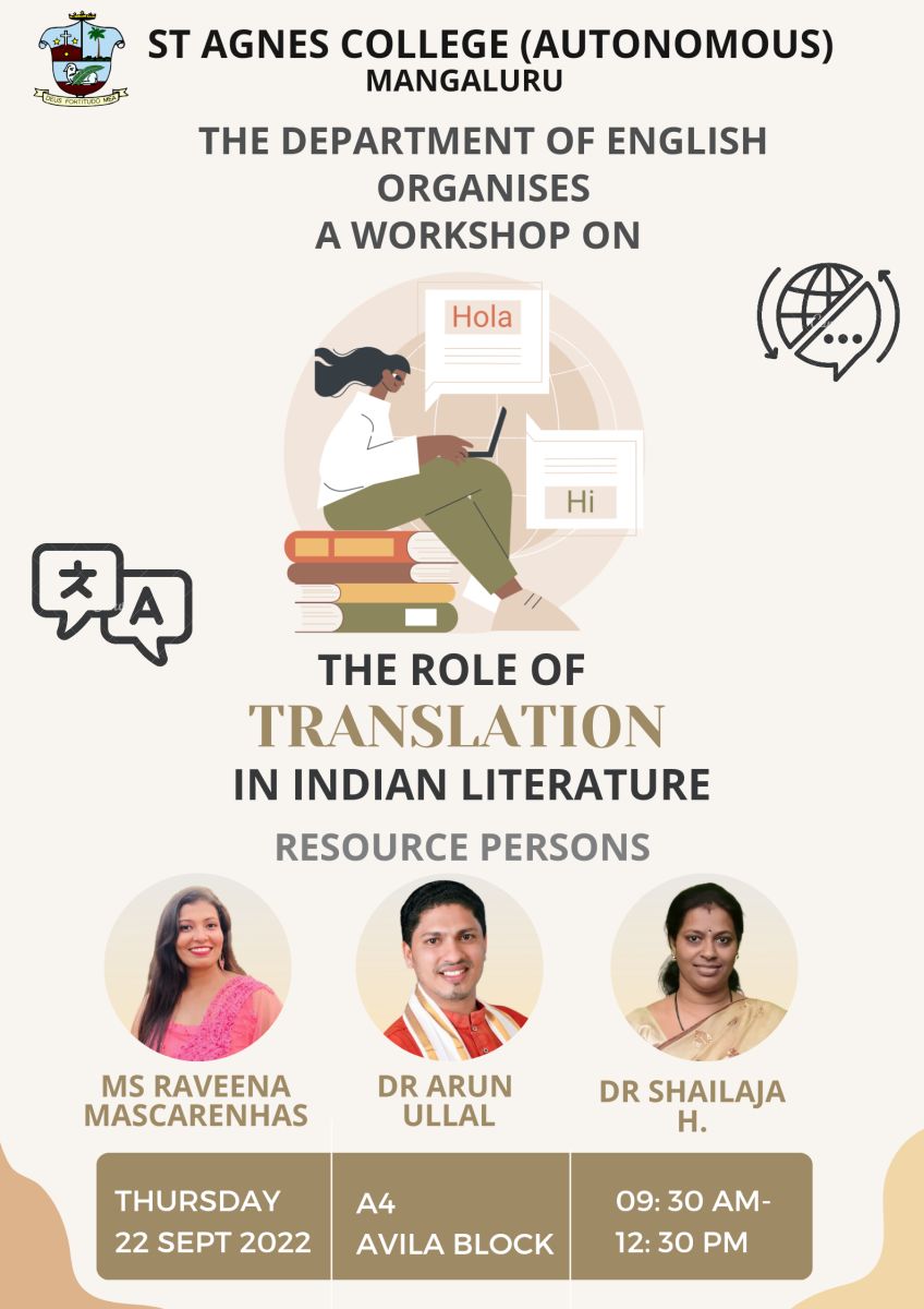 on Role of Translation in Indian Literature St. Agnes