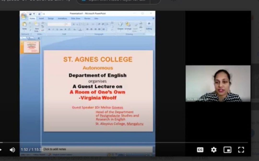 Guest Lecture on “Virginia Woolf’s A Room of One’s Own”