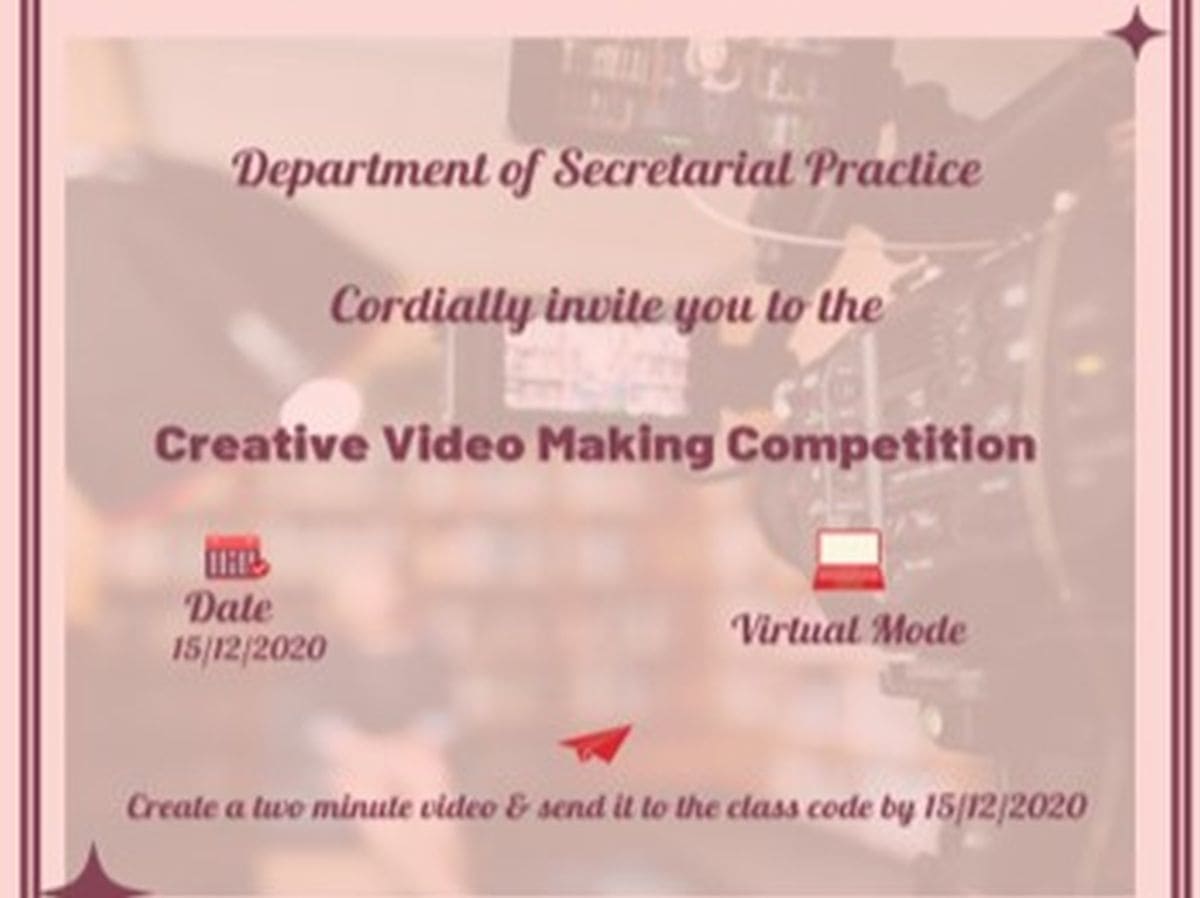Video Making Competition - St. Agnes College (Autonomous), Mangaluru