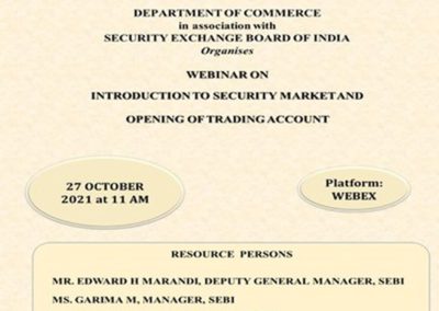 A Webinar on Introduction to Security Market and Opening of Trading Account