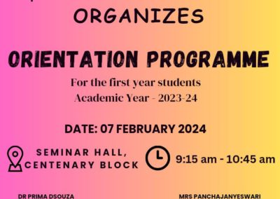 Orientation program for first year mba and mca