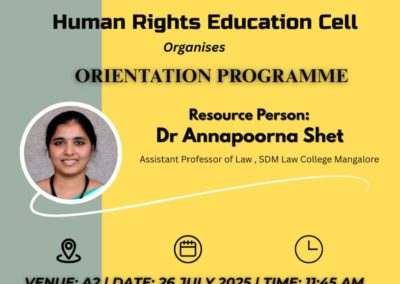 Orientation’ programme – Human rights Education Cell