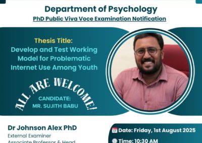 Open Public Viva Voce of Mr. Sujith Babu