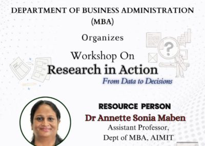 Workshop on Research in Action: from Data to Decision