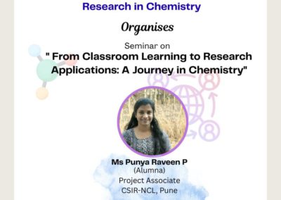 From classroom learning to research applications: A journey in chemistry