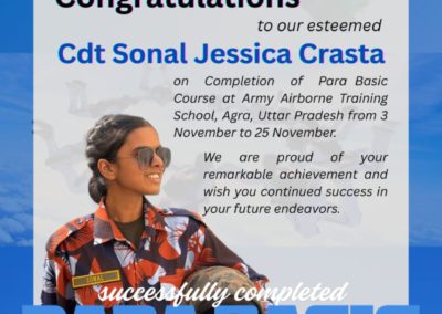 NCC Air Wing Cadet Selected for Para Basic Course Training at Agra