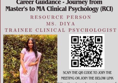 Alumni Engagement Program “Career Guidance – Journey from Master’s to MA Clinical Psychology (RCI)”