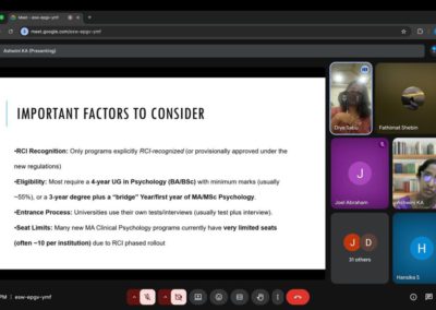 Alumni Engagement Program “Career Guidance – Journey from Master’s to MA Clinical Psychology (RCI)”