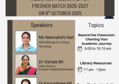 Induction Programme for Fresher Batch 2025–2027