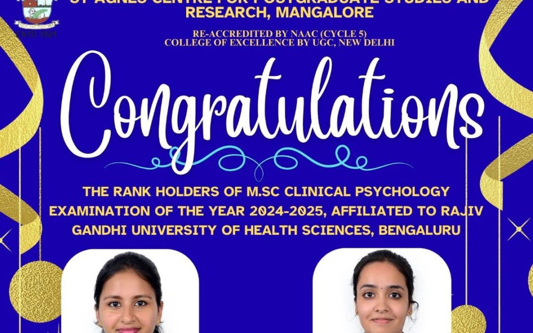 Top Ranks in MSc Clinical Psychology Examination