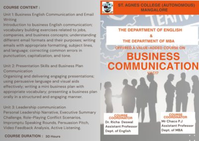Value Added Course on Business Communication